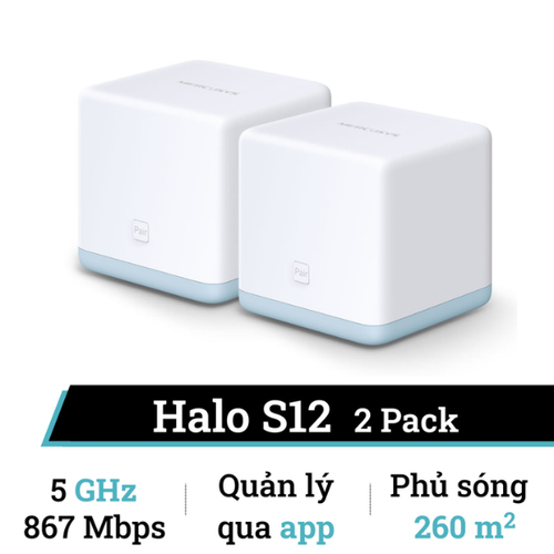 Hệ Thống Wifi Mesh Ac1200 Mercusys Halo S12 (2 Pack) Cho Toàn Ngôi Nhà