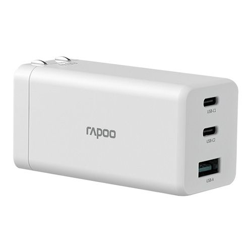 Củ Sạc Rapoo 3 Cổng (Usb - C X2 + Usb - A) 65W Pa65L