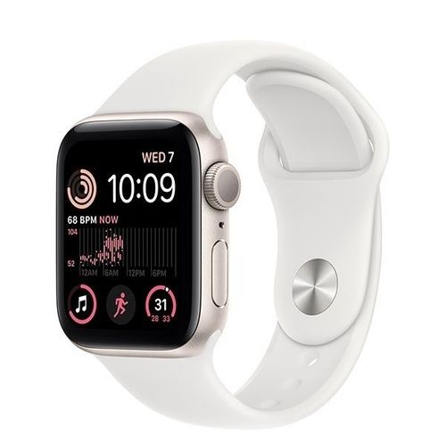 Apple Watch Se 2022 40Mm (Gps) - Viền Nhôm - Cao Su - Cũ Đẹp - Trắng Vàng