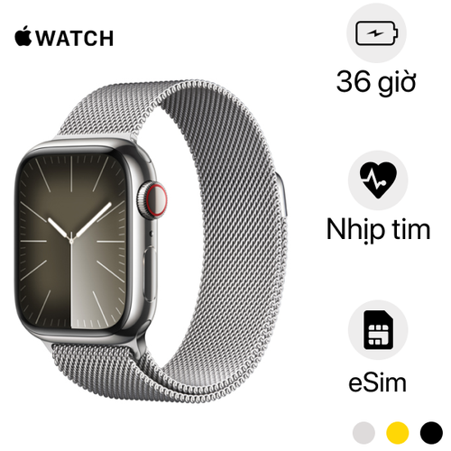 Apple Watch Series 9 41Mm (4G) Viền Thép Dây Thép | Chính Hãng Apple Việt Nam