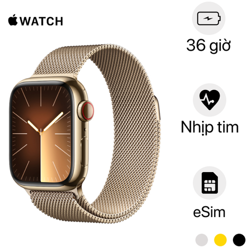 Apple Watch Series 9 45Mm (4G) Viền Thép Dây Thép | Chính Hãng Apple Việt Nam