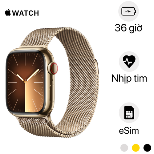Apple Watch Series 9 45Mm (4G) Viền Thép Dây Thép - Cũ Đẹp