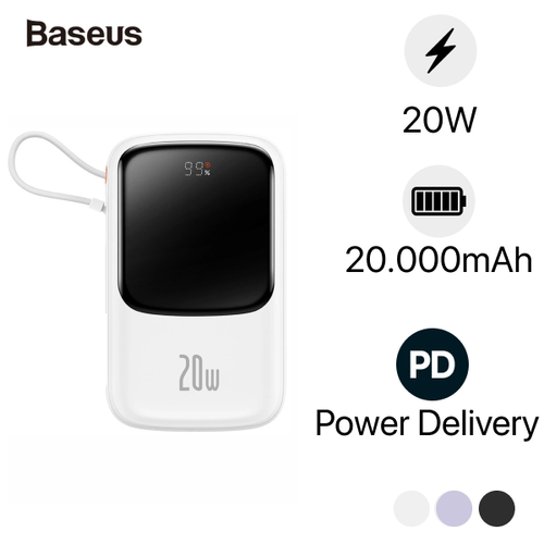 Pin Dự Phòng Sạc Nhanh Baseus Qpow Pro 20.000Mah 20W Cho Iphone - Type C(Kèm Cáp)