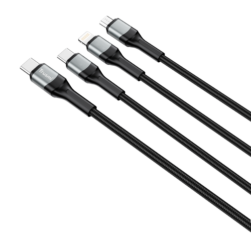 Cáp Trusmi 3 In 1 Usb - C To Usb - C - Lightning - Micro 66W Dài 1.2M