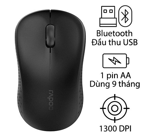 Chuột Bluetooth Rapoo M160 Silent - Cũ