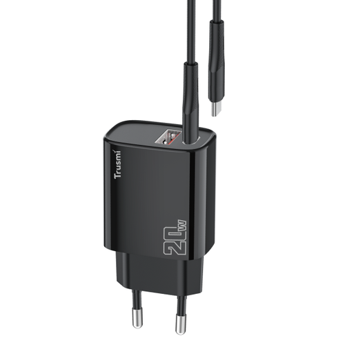 Sạc Trusmi Cổng 1A1C Pd 20W Kèm Cáp Type - C To Type - C 60W Ch11 (Eu) - Cũ