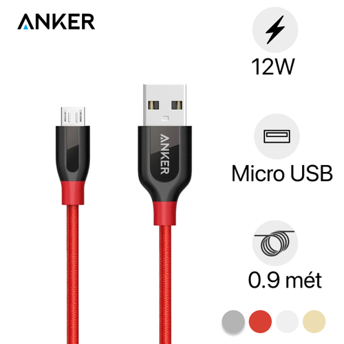 Cáp Anker Powerline+ Micro Usb 0.9 M