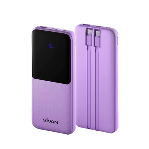 Pin Sạc Dự Phòng Vivan 10.000Mah 22.5W Tích Hợp Cáp Vbp - E10