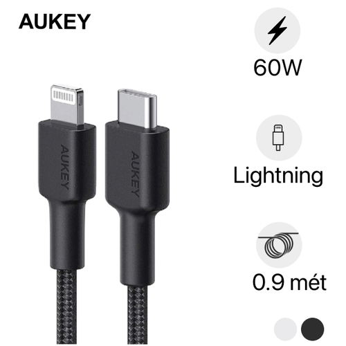 Cáp Aukey Type - C To Lightning 0.9M Mfi Cb - Cl3 - Cũ