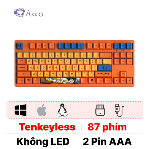 Bàn Phím Cơ Akko 3087 Rf Dragon Ball Z Goku