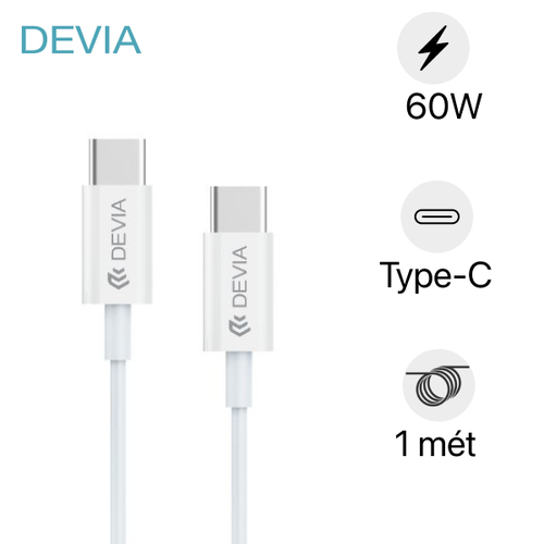 Cáp Devia Type - C To Type - C Smart Series 60W 1 Mét