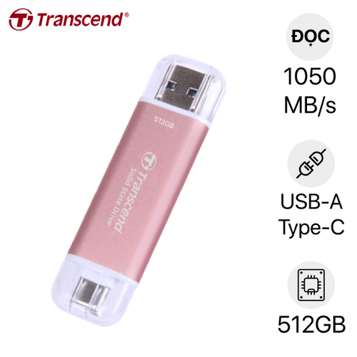 Ổ Cứng Di Động Ssd Transcend Esd310P 1050Mb/S 512Gb