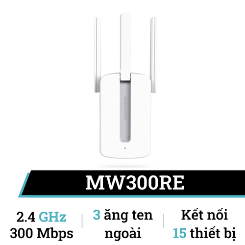 Thiết Bị Mở Rộng Sóng Wifi Chuẩn N Tốc Độ 300Mpbs Mercusys Mw300Re