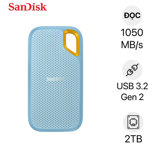 Ổ Cứng Di Động Ssd Sandisk E61 Extreme V2 Sky Blue 2Tb