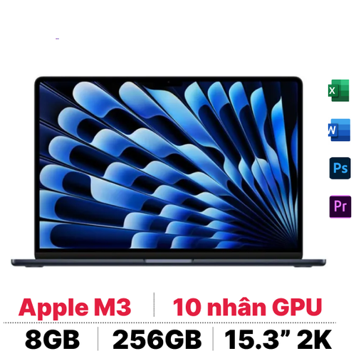 Macbook Air M3 15 Inch 2024 8Cpu 10Gpu 8Gb 256Gb Sạc 35W | Chính Hãng Đã Kích Hoạt