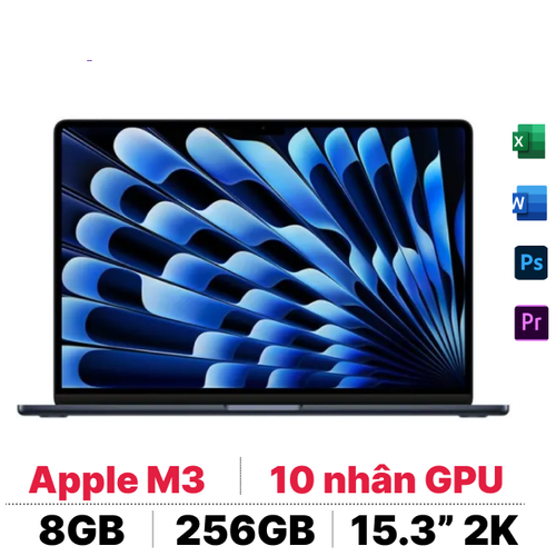 Macbook Air M3 15 Inch 2024 8Cpu 10Gpu 8Gb 256Gb Sạc 35W - Cũ Trầy Xước