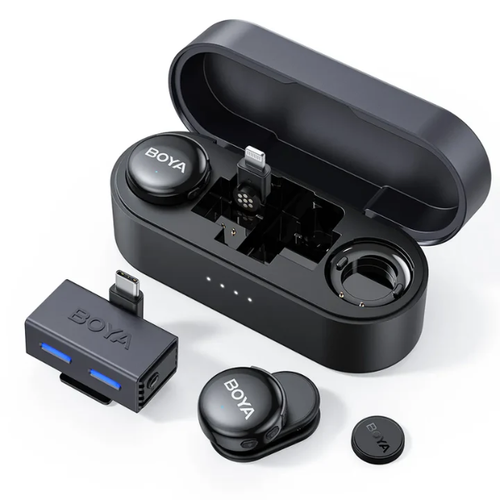 Microphone Thu Âm Không Dây Boya Link 3 (2Tx + 1Rx + Lightning - Type - C Adapter)