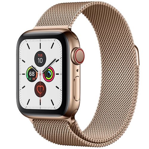 Apple Watch 5 40Mm (4G) Viền Thép Vàng - Dây Thép Vàng Chính Hãng (Mwx72) Cũ Đẹp