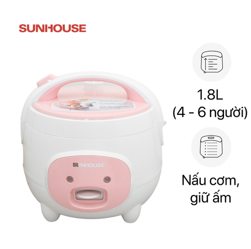 Nồi Cơm Điện Nắp Gài Sunhouse Shd8607W 1.8L