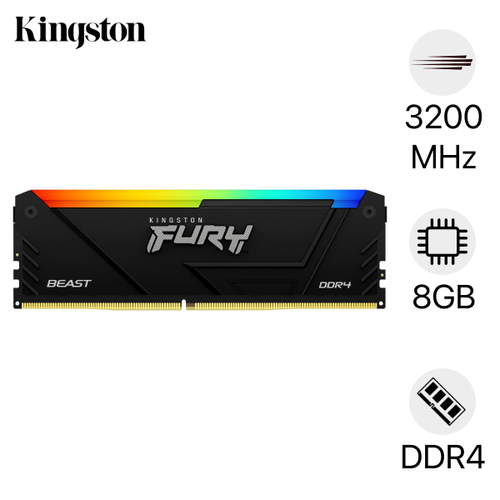 Ram Pc Kingston Fury Beast Rgb 8Gb 3200Mhz Ddr4 Kf432C16Bb2A/8