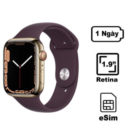 Apple Watch Series 7 45Mm (4G) Viền Thép Dây Cao Su - Cũ Trầy Xước