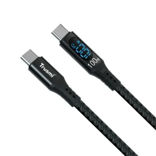 Cáp Trusmi Usb - C To Usb - C Hiển Thị Led 100W Dài 1M Ca38