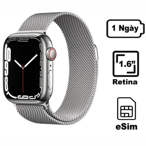 Apple Watch Series 7 41Mm (4G) Viền Thép Dây Thép - Cũ Trầy Xước