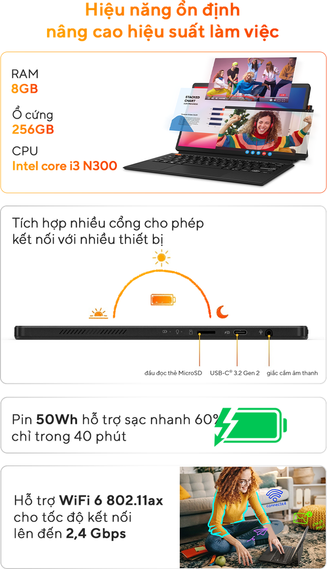 Hiệu năng ổn định nâng cao hiệu suất làm việc