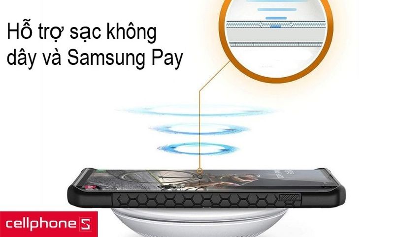 hỗ trợ sạc không dây cũng như tính năng Samsung Pay