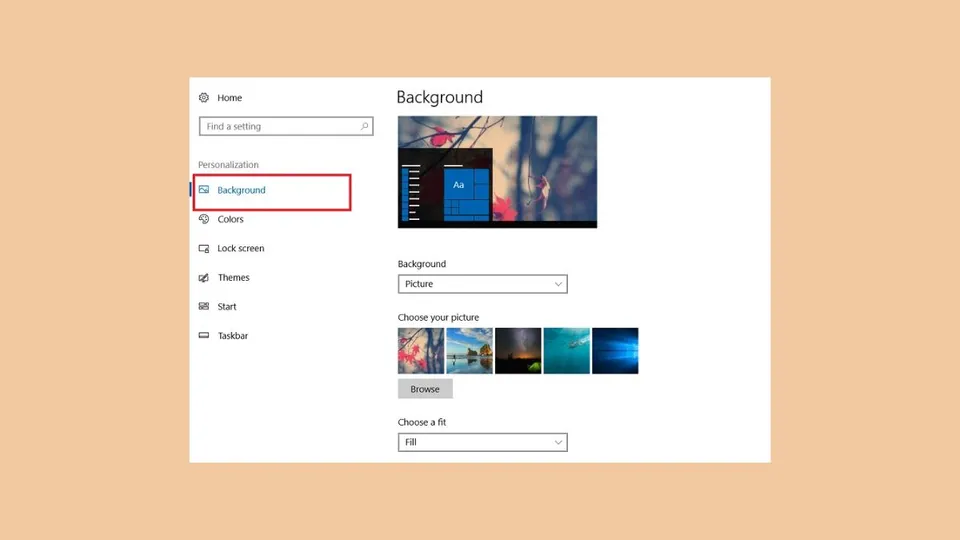 Hướng dẫn cách đổi hình nền máy tính Win 10