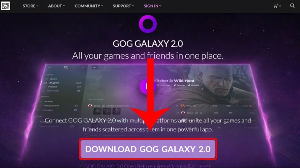 Cách tải game trên máy tính từ GOG Galaxy 2.0 bước 1-1