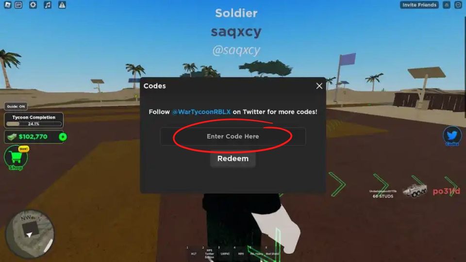 Roblox - Códigos de War Tycoon activos en diciembre de 2023