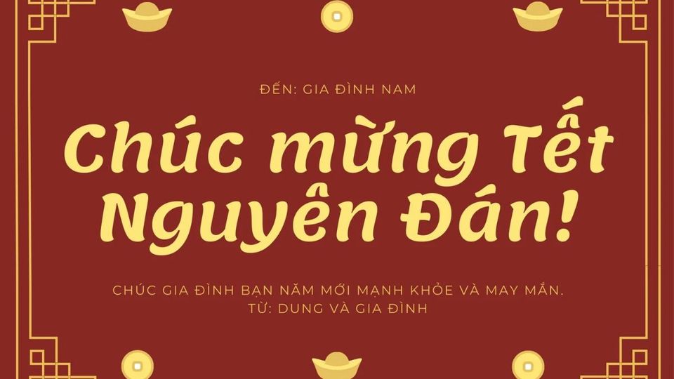 Thiệp chúc Tết gửi khách hàng, đối tác