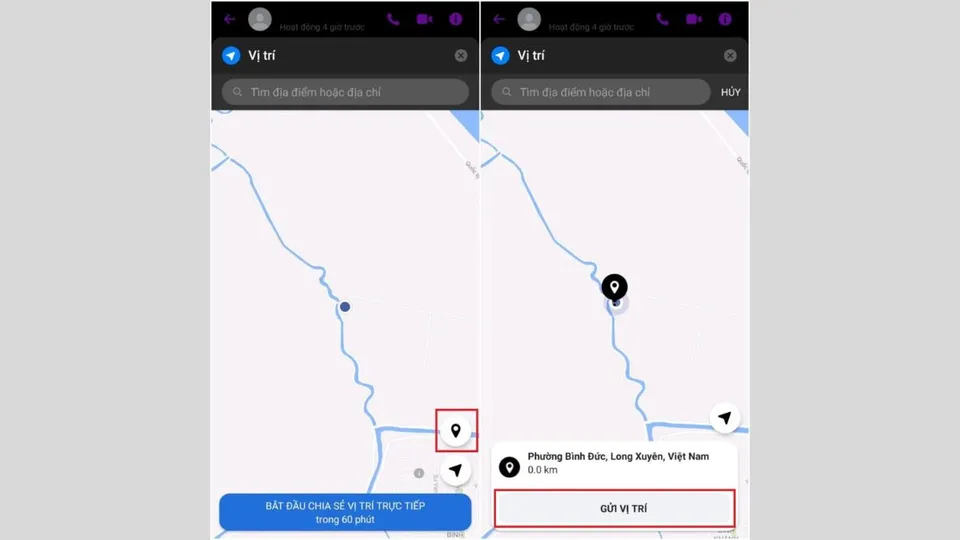 Cách chia sẻ vị trí trên Messenger bằng Android bước 5
