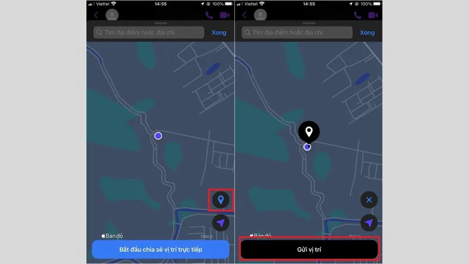 Cách chia sẻ vị trí trên Messenger bằng điện thoại iPhone bước 4