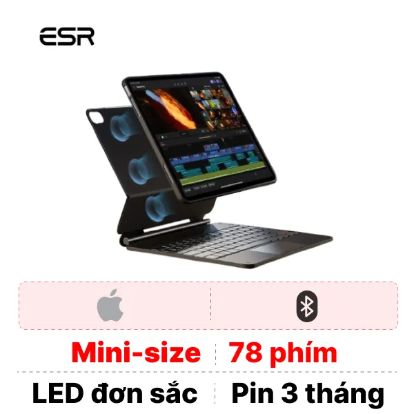 Bàn phím + bao da iPad Air 13 (M2/M3/M4) Esr Rebound Magnetic 360