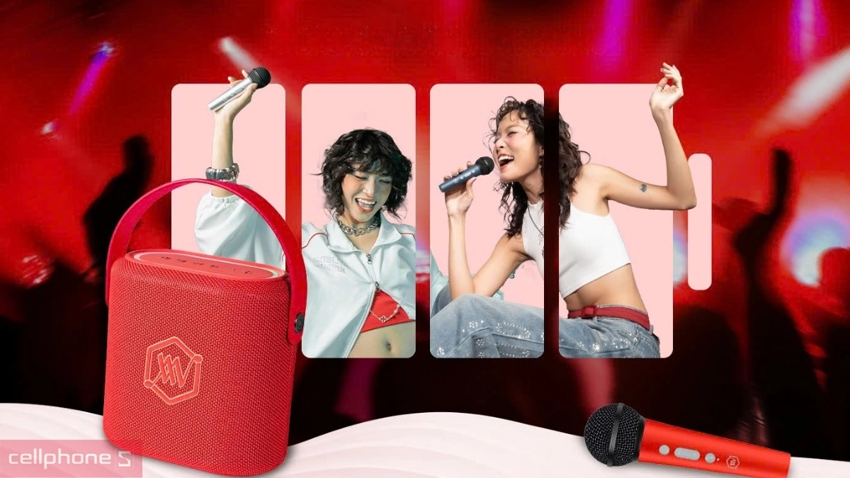 Loa Bluetooth Alpha Works SONIK 60 được trang bị sẵn hai micro không dây