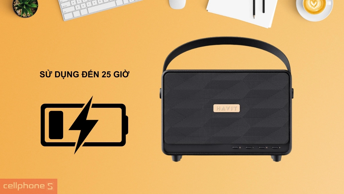 Dung lượng pin loa Bluetooth Havit SK907BT