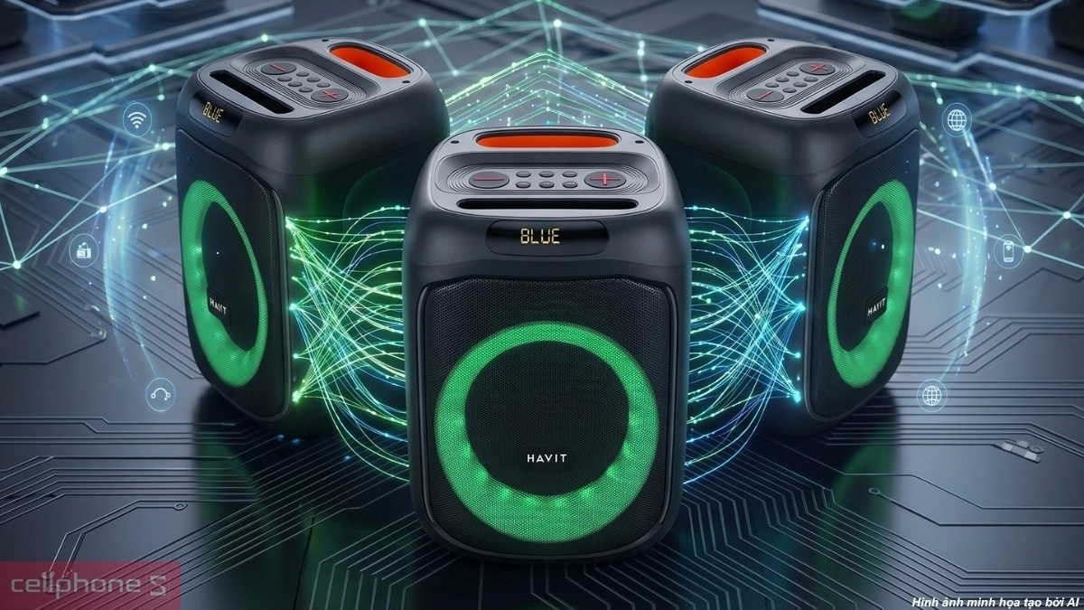 Chế độ TWS trên Loa Bluetooth Havit SQ146BT đen kèm 1 mic