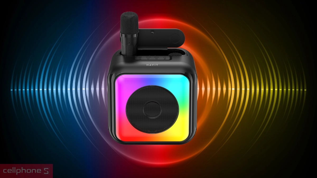 Kích thước nhỏ gọn Loa karaoke Mini Havit SK842BT 2 Mic