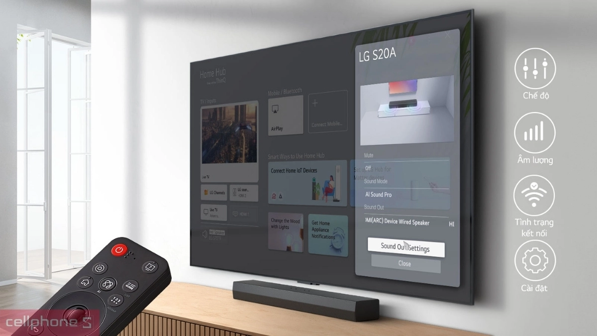 Cổng kết nối trên loa Soundbar LG S20A