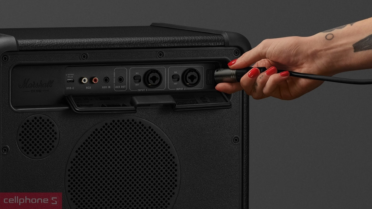 Khả năng kết nối linh hoạt của loa kéo Party Marshall Bromley 450