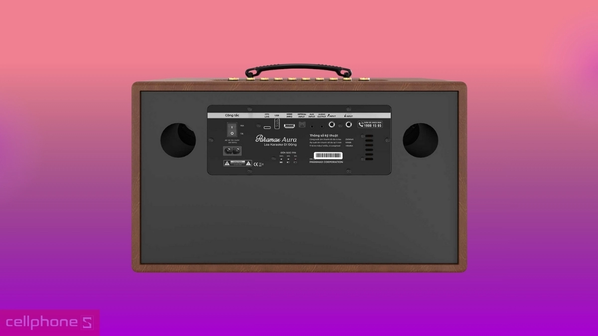 Pin và thời lượng sử dụng của loa karaoke xách tay Paramax Aura