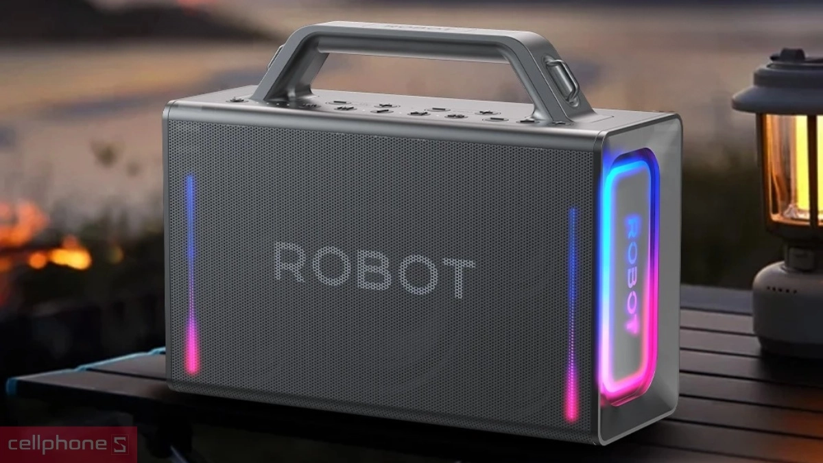 Dung lượng pin loa bluetooth Karaoke Robot RB90 100W kèm 2 micro