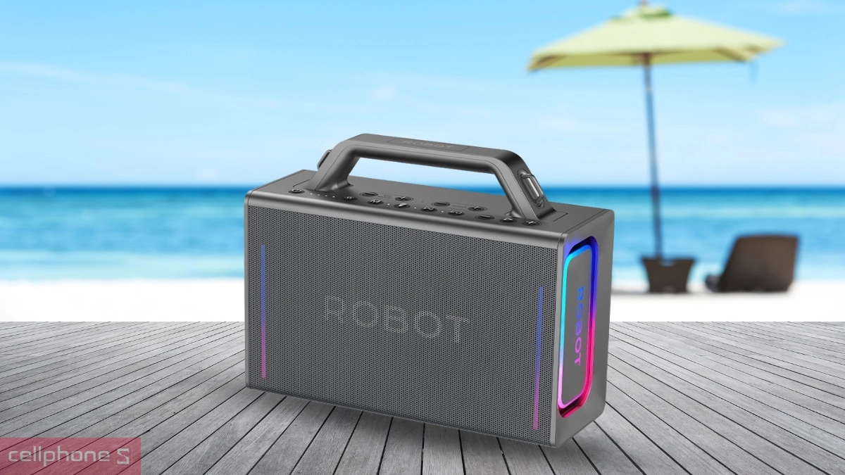 loa bluetooth Karaoke Robot RB90 100W kèm 2 micro sở hữu chuẩn kháng nước