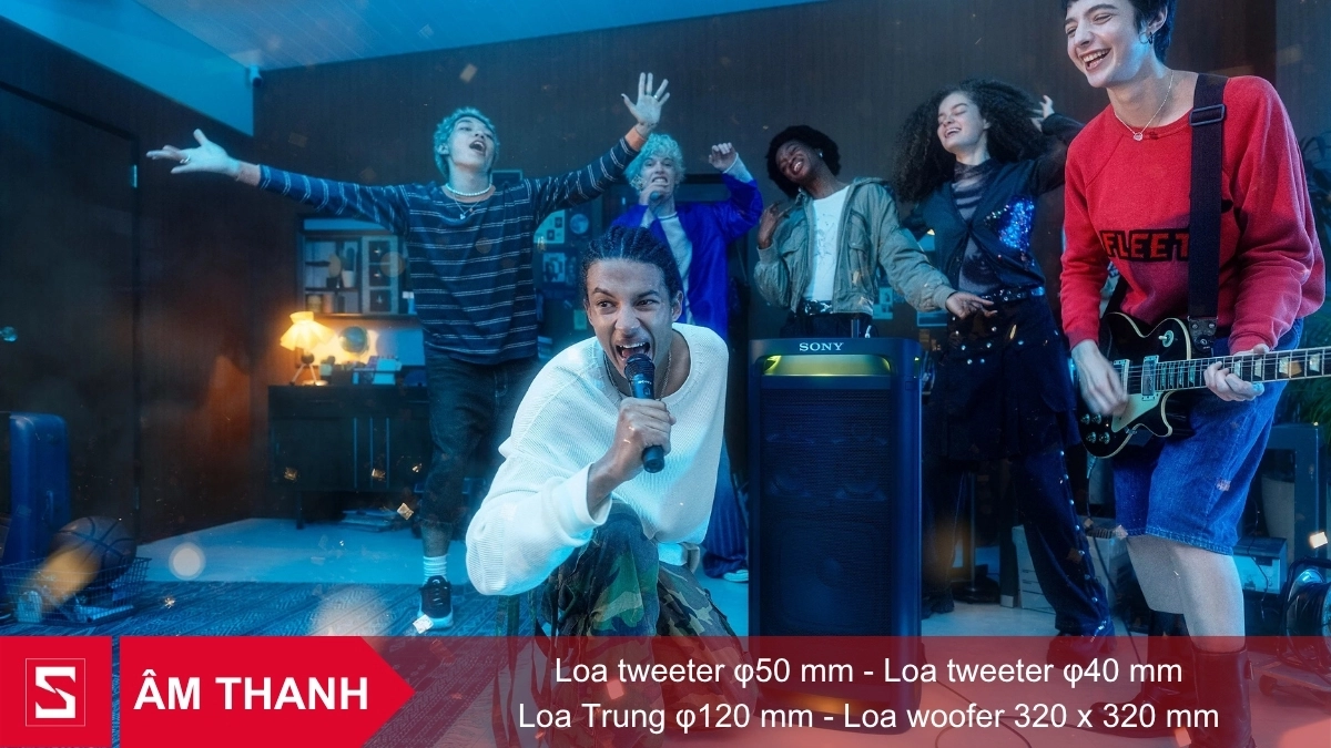 Loa Bluetooth Sony ULT Tower 9 được trang bị hệ thống loa toàn dải mạnh mẽ