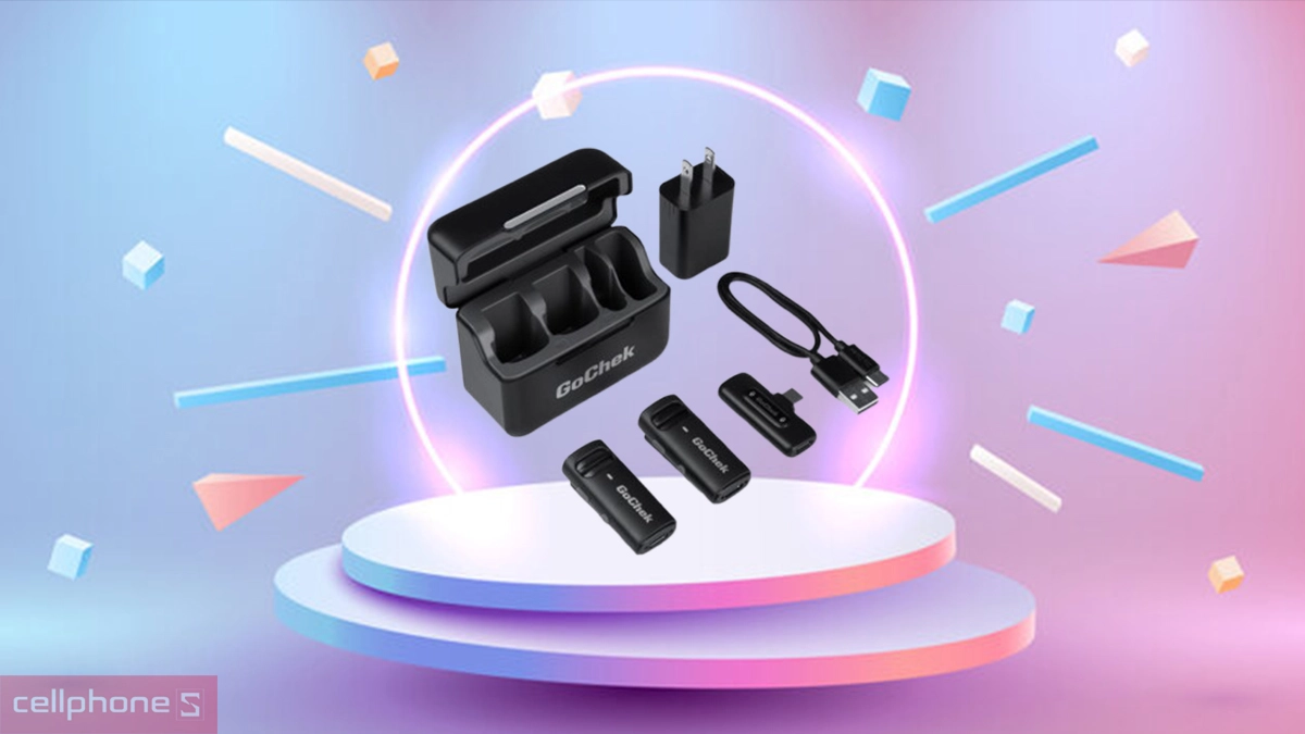 Thiết kế Microphone thu âm không dây Gocheck Ultra S23 S23D2 Lightning