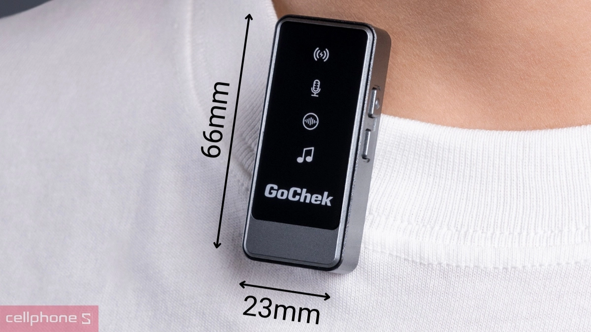 Thiết kế cài áo Microphone thu âm không dây Gochek Ultra S24 S2402