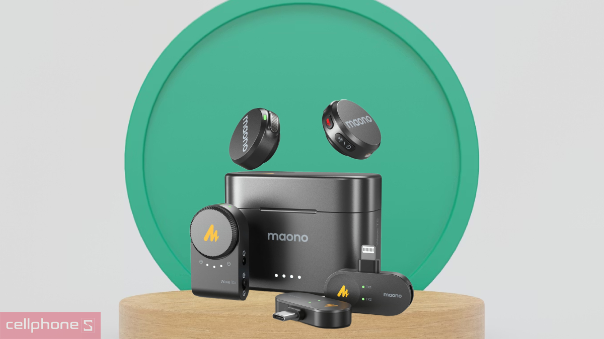 Thiết kế microphone thu âm không dây Maono WM650 PA3 (Full Combo)