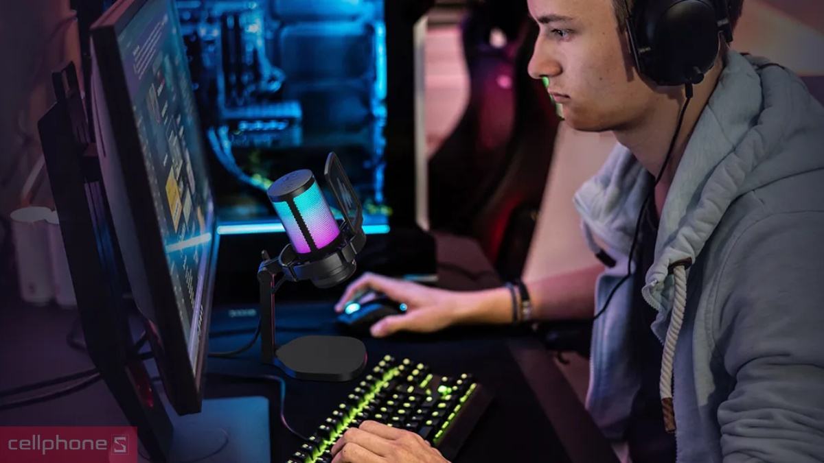 Công nghệ RNC loại bỏ nhiễu microphone thu âm Maono RGB DGM20